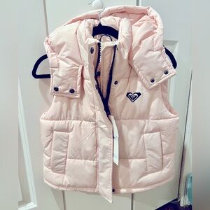 Roxy Pink Puffer Vest NWT